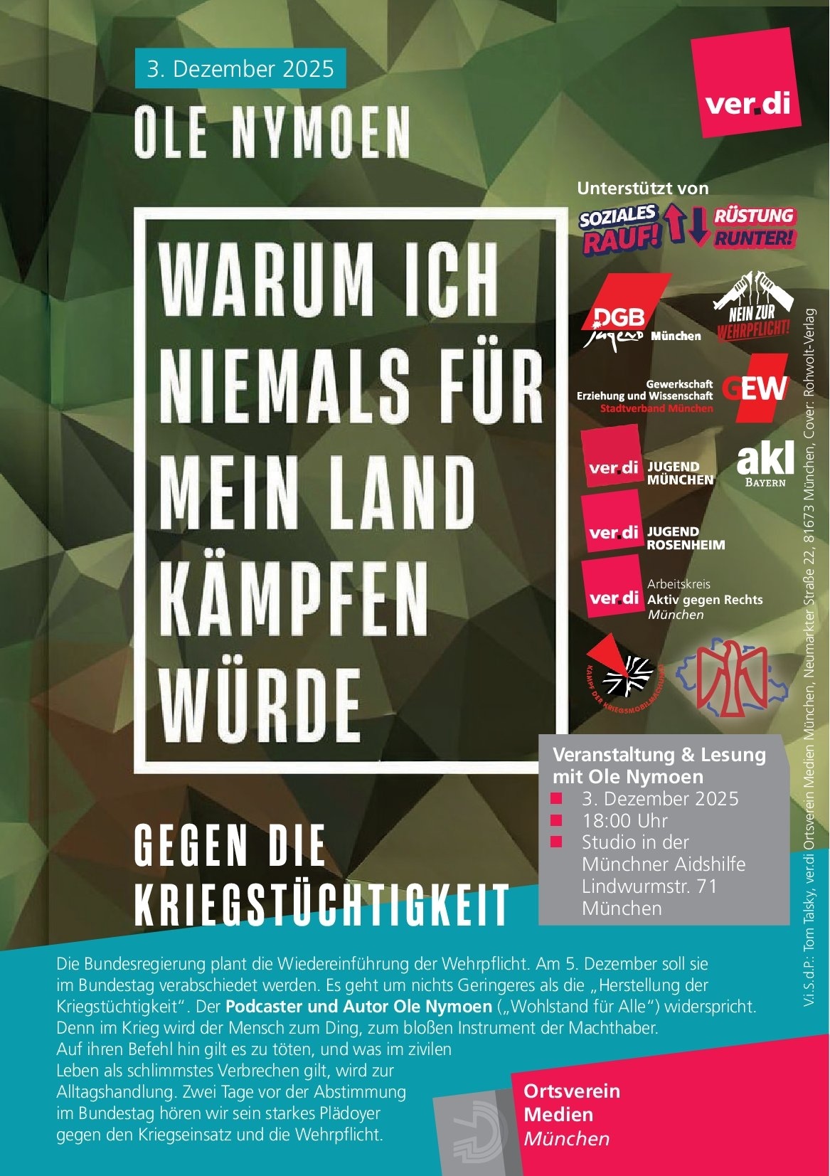 Warum ich niemals für mein Land kämpfen würde