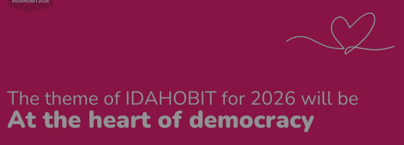 The theme of IDAHOBIT for 2026 will be "At the heart of democracy" - Im Herzen der Demokratie